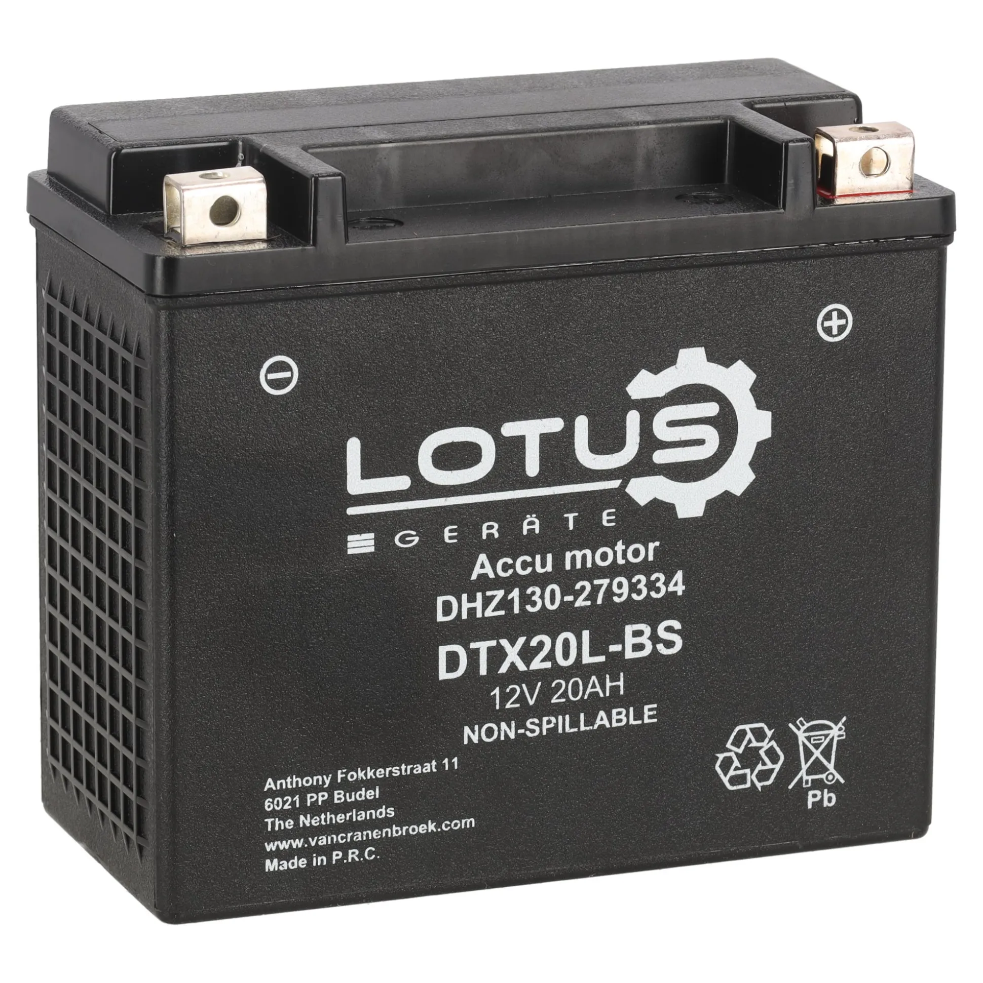 Accu motor 12V 20Ah DTX20L-BS V2 Lotus