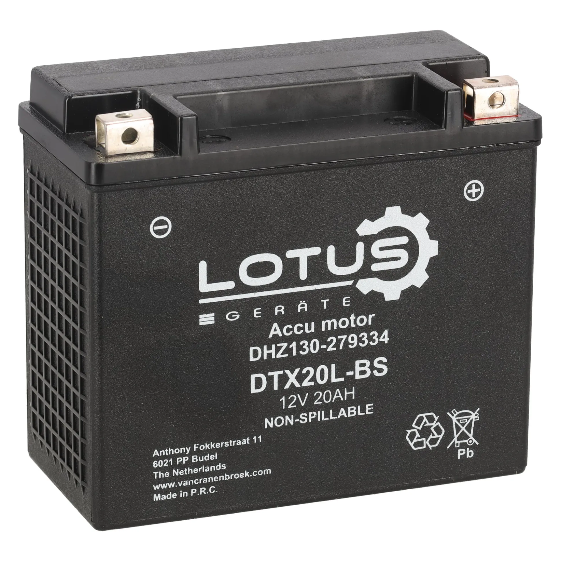 Accu motor 12V 20Ah DTX20L-BS V2 Lotus