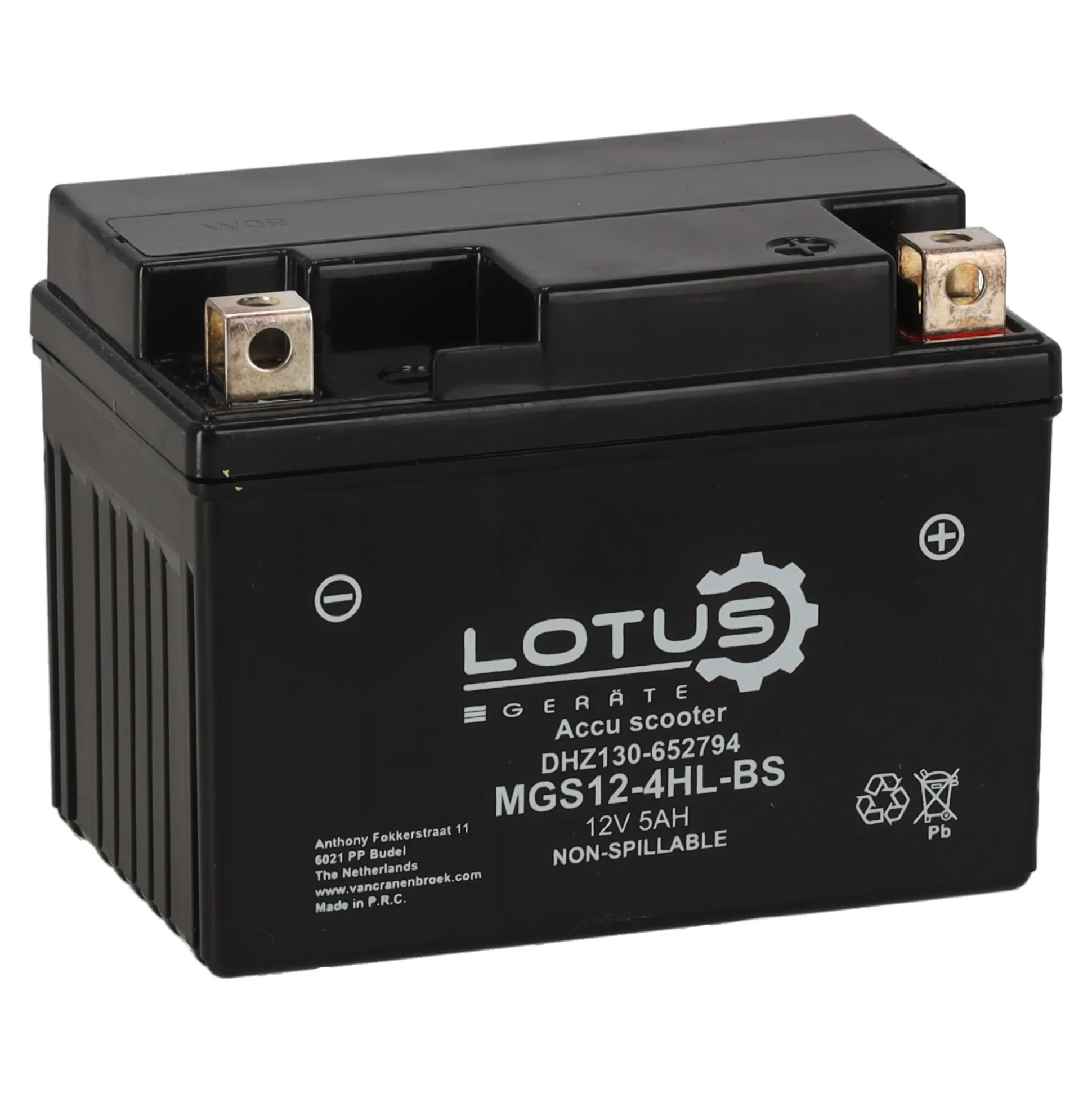 Accu scooter 12V 5AH MGS12-4HL-BS Lotus