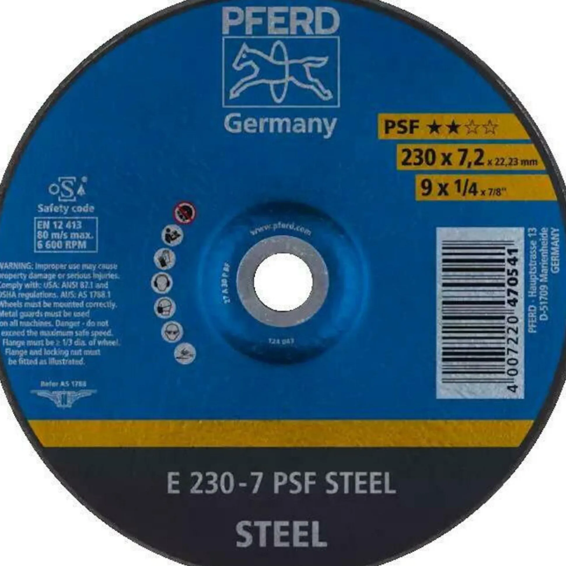 Afbraamschijf E230-7 PSF staal Pferd