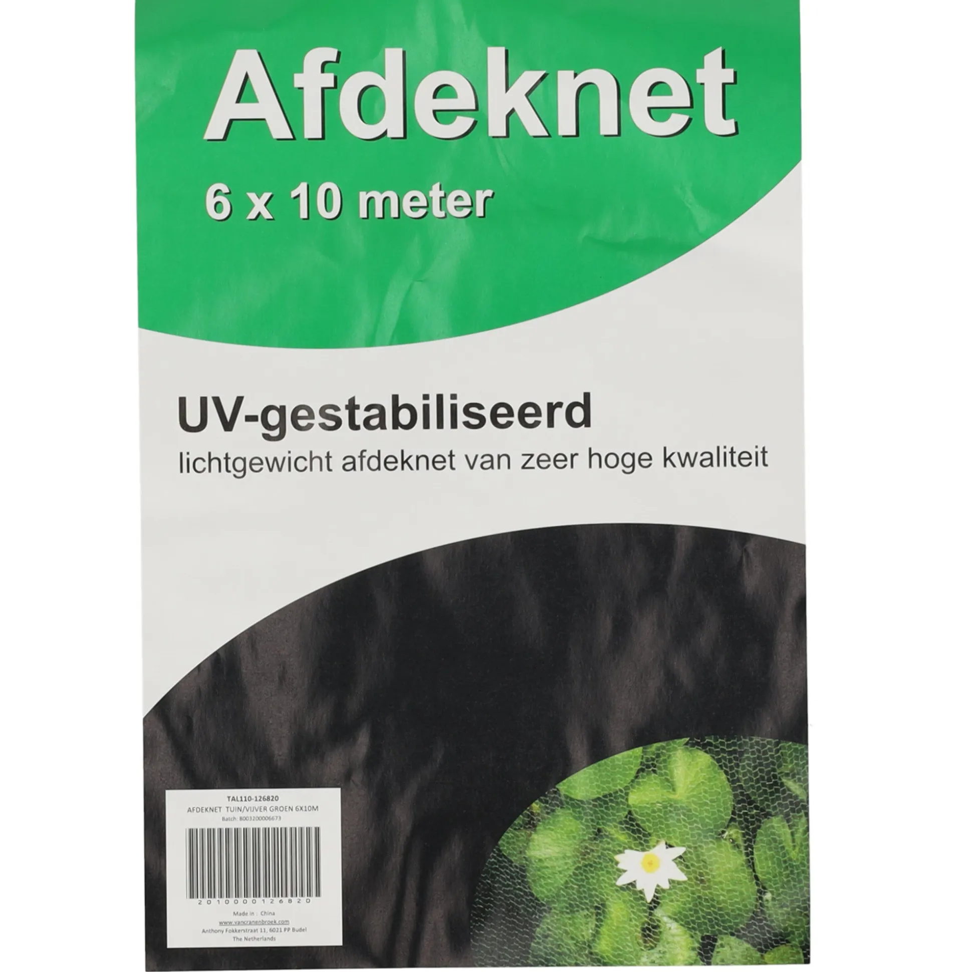 Afdeknet tuin/vijver groen 6x10m