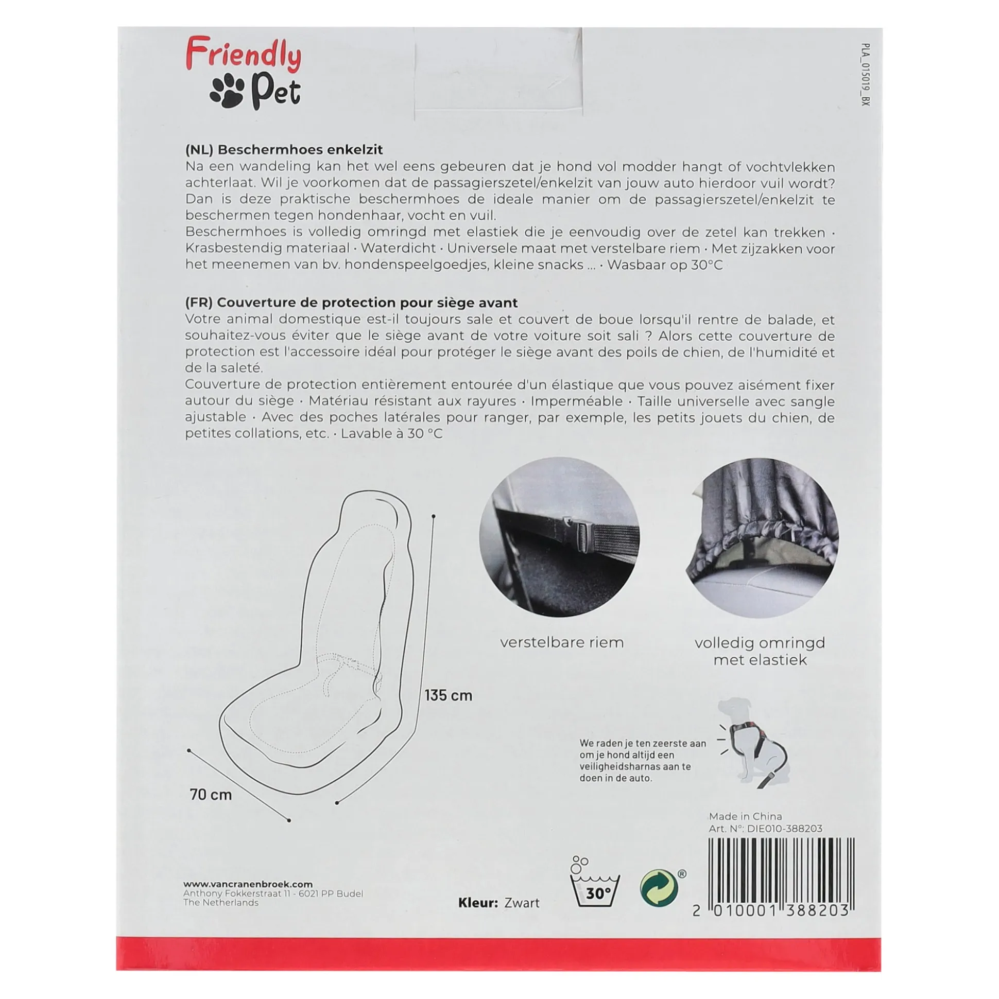 Autodeken Oslo zwart 135 x 70 cm