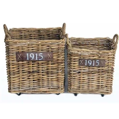 Bak rotan met wielen 50 x 50 cm