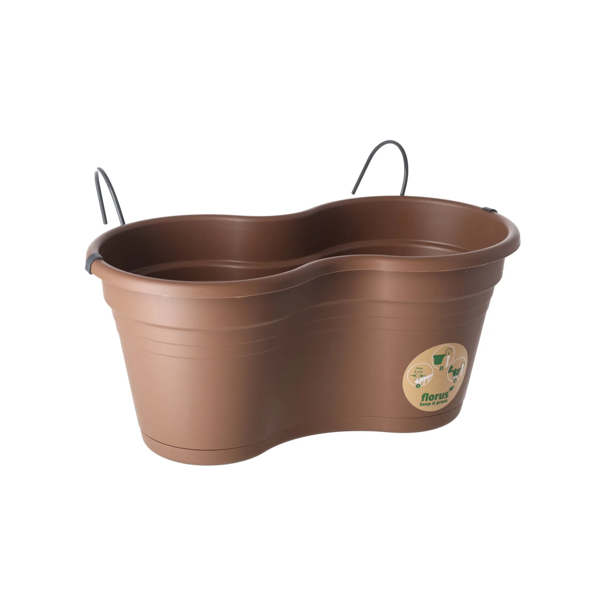Balkonpot set 37 cm taupe Florus