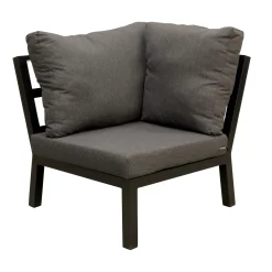Bank hoek Brozzi zwart met kussens