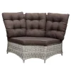 Bank hoek rond Aprano white grey met kussens