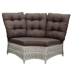 Bank hoek rond Aprano white grey met kussens