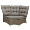 Bank hoek rond Aprano willow grey met kussens