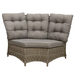Bank hoek rond Aprano willow grey met kussens