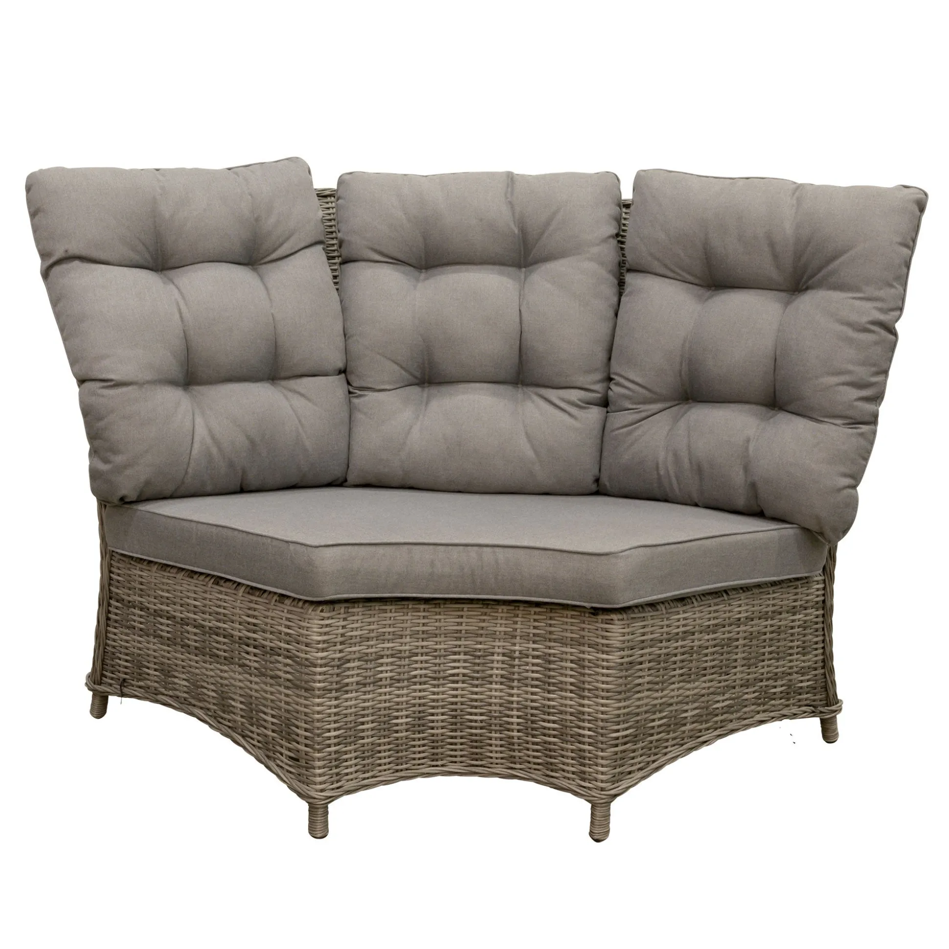 Bank hoek rond Aprano willow grey met kussens