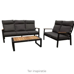 Bank 2-zit Harston zwart met kussens
