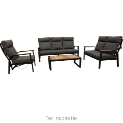Bank 2-zit Harston zwart met kussens