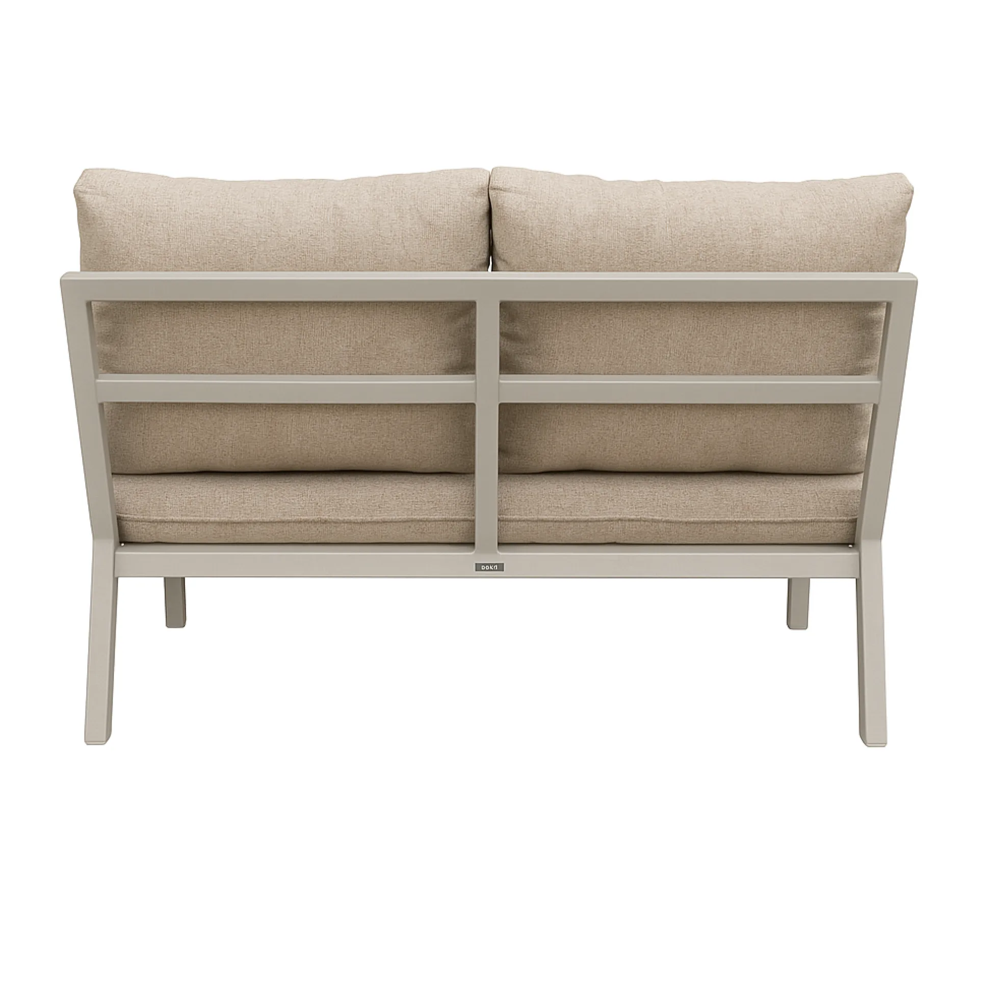 Bank 2-zit rechts Brozzi milky grey met kussens