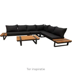 Bank 2-zits rechts Frullo antraciet met kussens