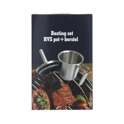 Basting set RVS pot+borstel