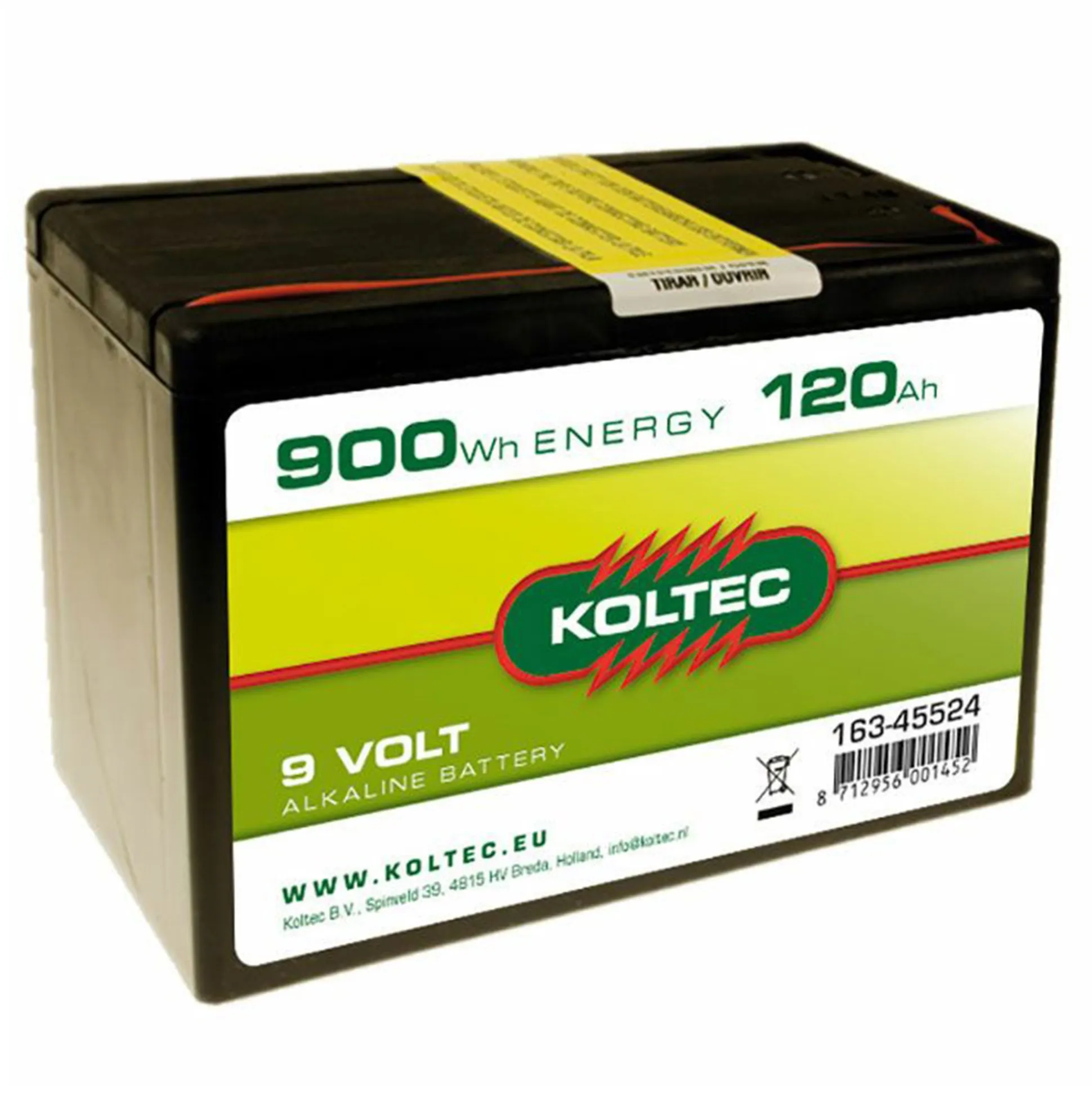 Batterij 9V - 120Ah Alkaline Koltec
