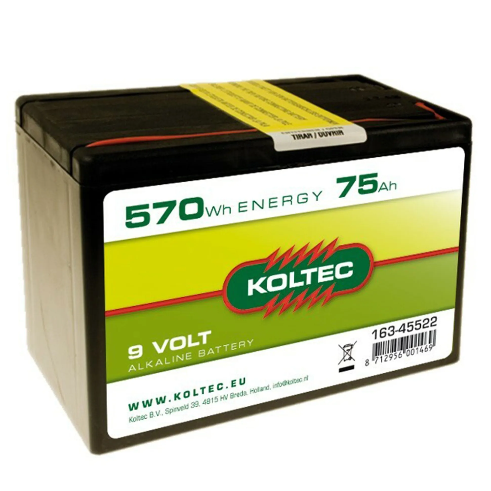 Batterij 9V - 75AH Alkeline Koltec