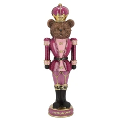 Beeld beer trompet roze 39cm