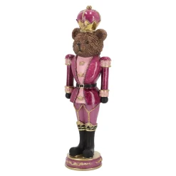 Beeld beer trompet roze 39cm