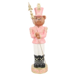 Beeld beer wachter roze 78 cm