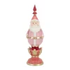 Beeld kerstman donkerroze 49 cm