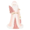 Beeld kerstman roze 23 cm