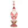 Beeld kerstman roze 40cm