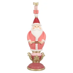 Beeld kerstman roze 40cm