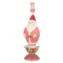 Beeld kerstman roze 40cm
