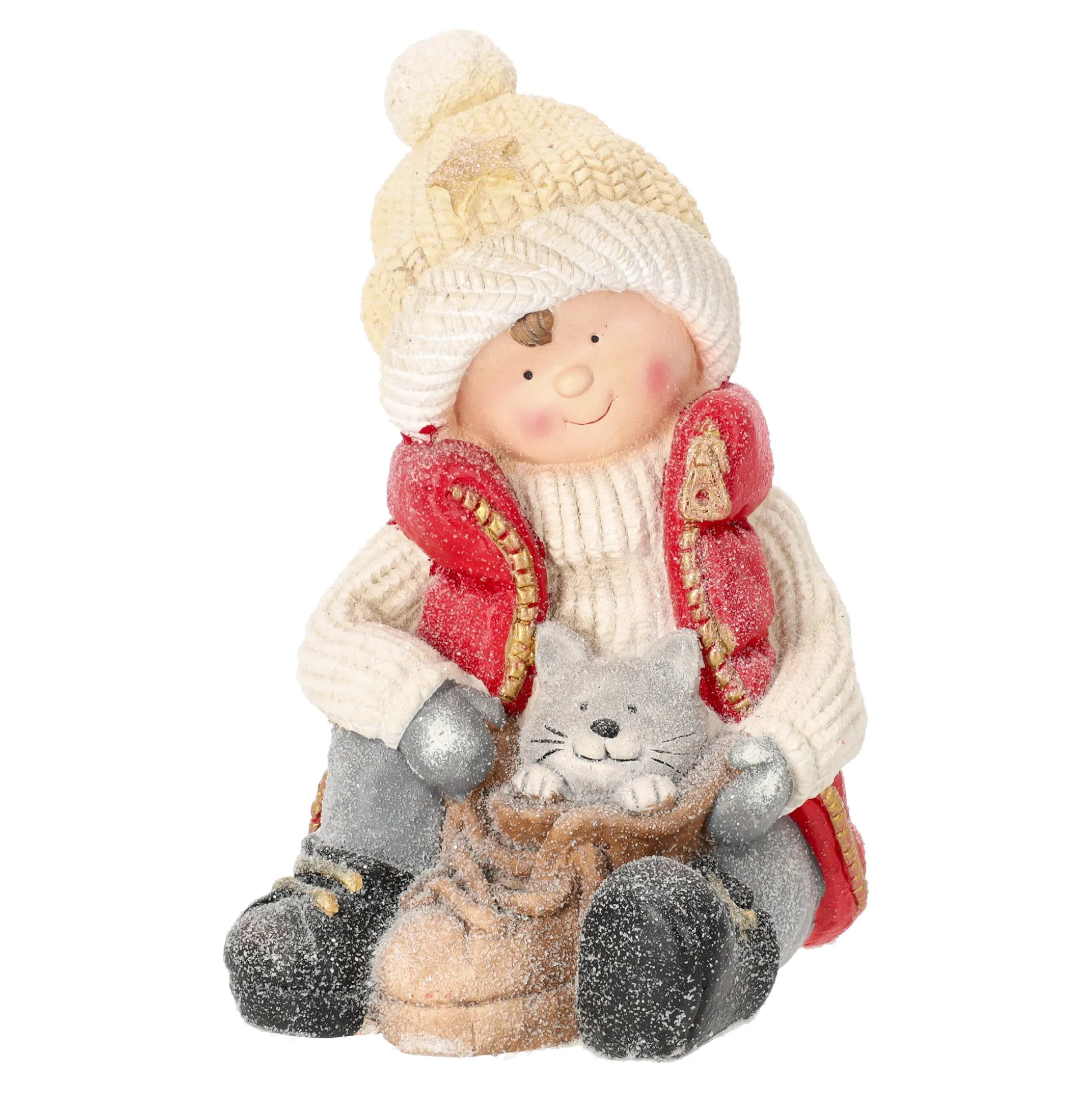 Beeld kind kat 38cm