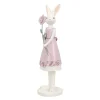 Beeld konijn roze 26cm