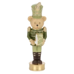 Beeld notenkraker beer groen 17 cm