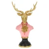 Beeld rendier 28 x 53 cm roze