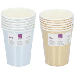 Beker papier 6st 2 assorti