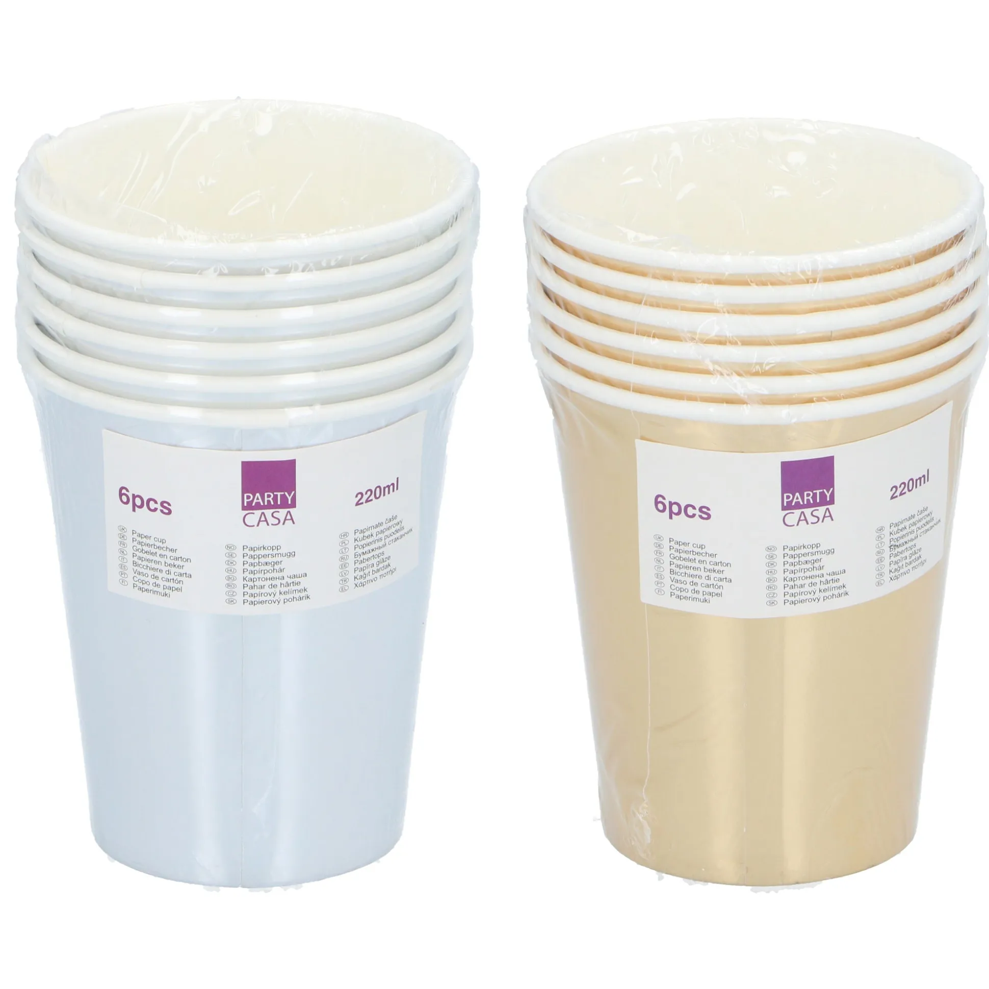 Beker papier 6st 2 assorti