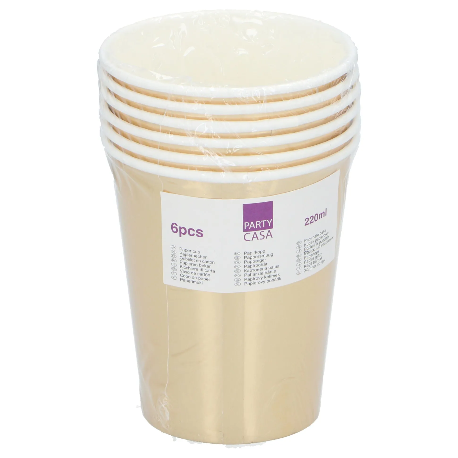 Beker papier 6st 2 assorti