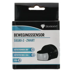 Bewegingssensor 180° zwart Diamant