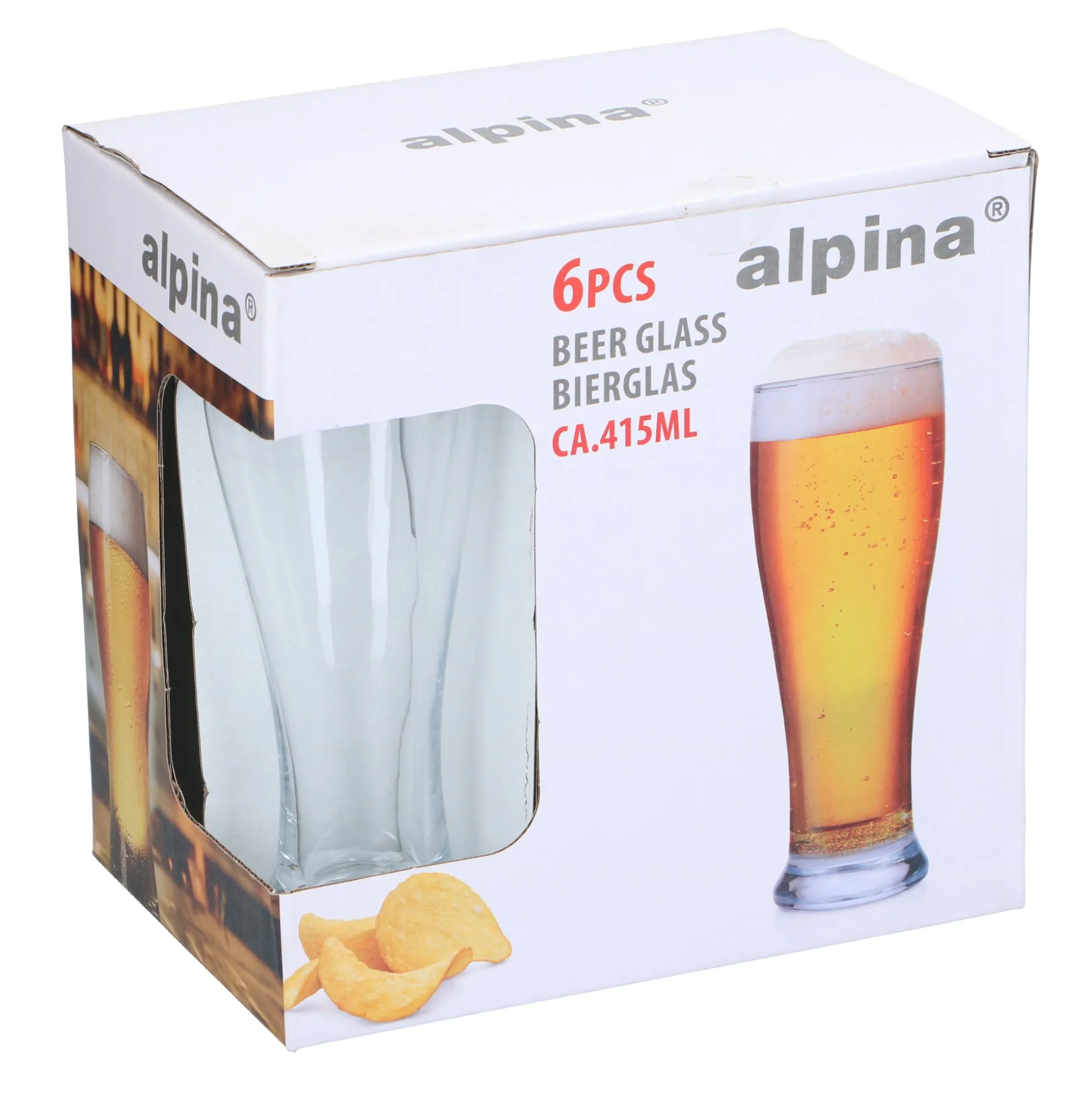 Bierglas 415ml 6st Alpina