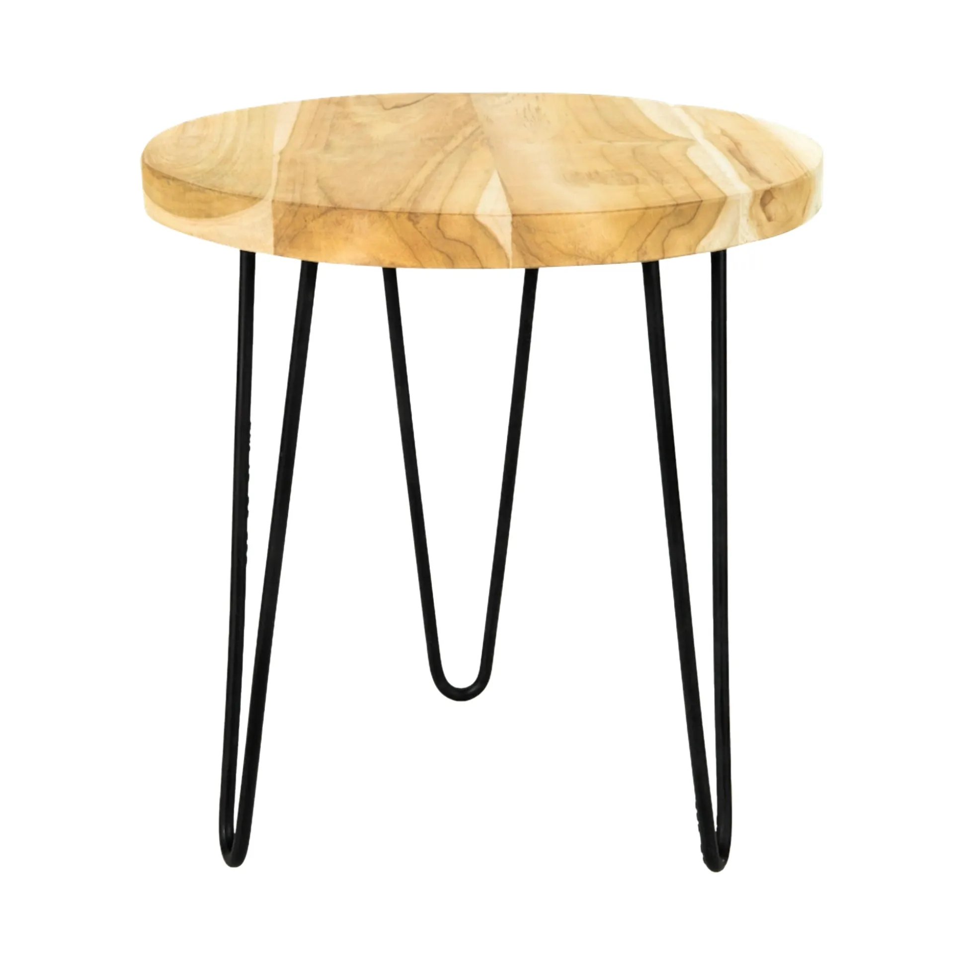 Bijzettafel teak en metaal 38 x 41 cm