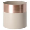 Bloempot 13 x 13 cm grijs rose gold