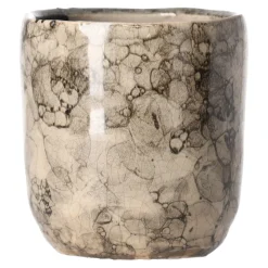 Bloempot keramiek 8 cm taupe