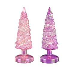 Boom glas roze lila LED 22cm