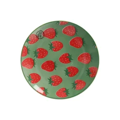 Bord aardbei 21 cm 2 assorti