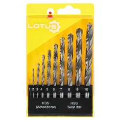 Borenset metaal HSS 10-delig Lotus