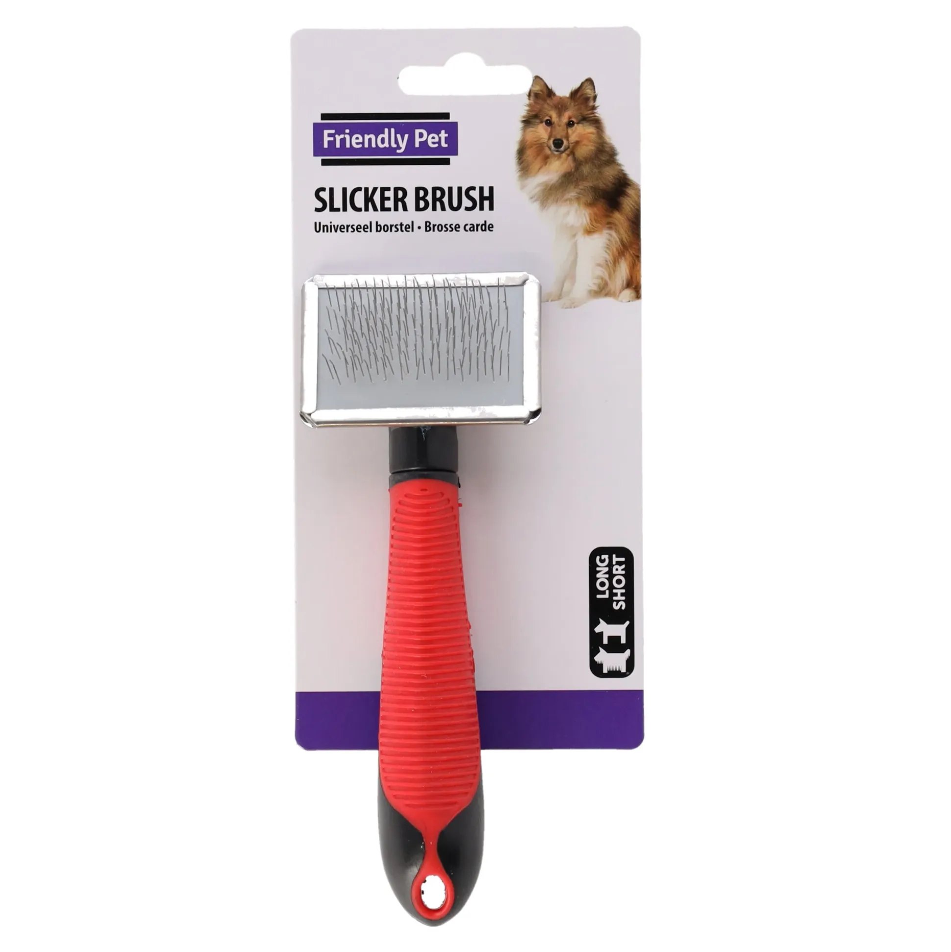 Borstel groome slicker met handvat