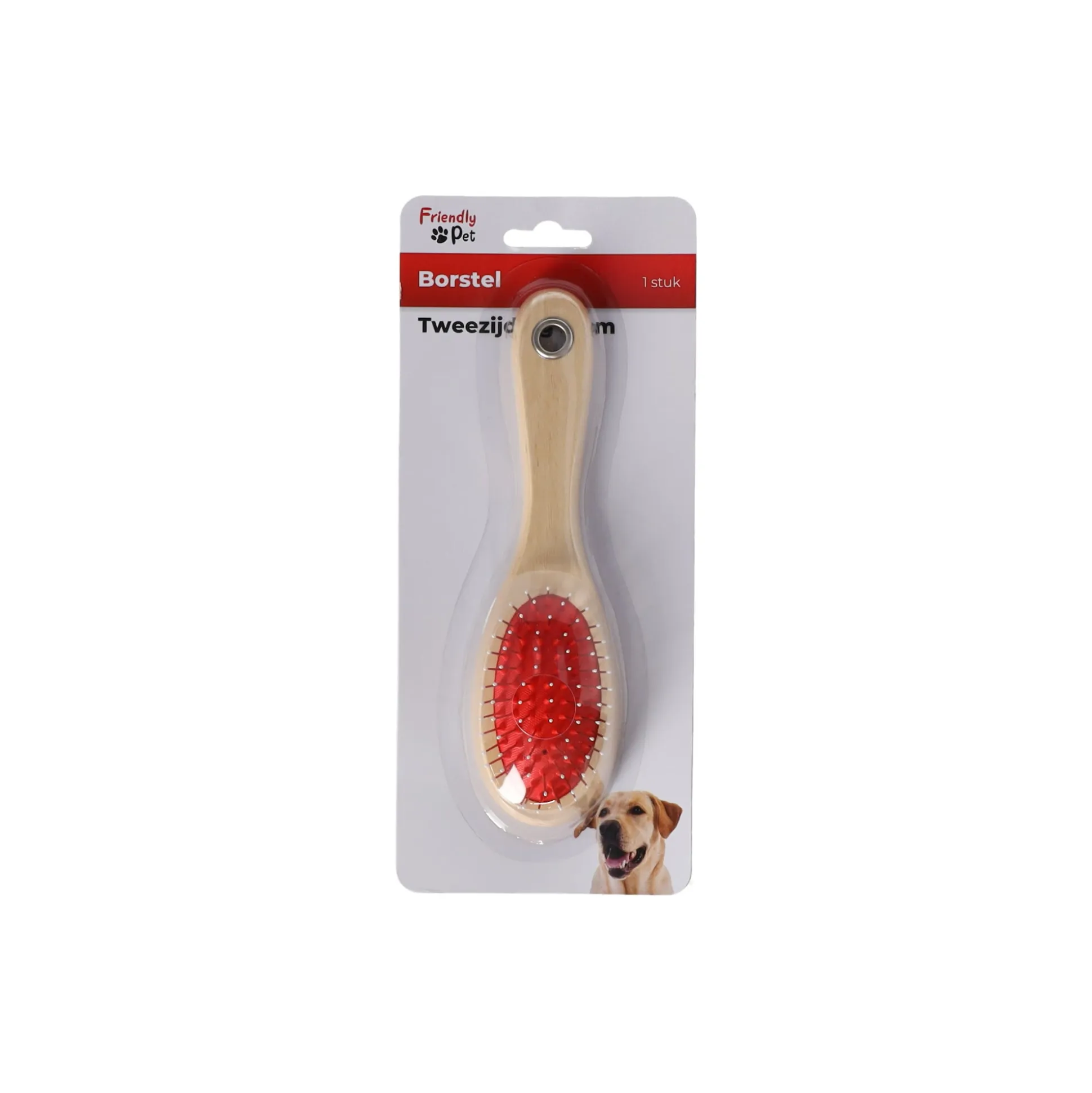 Borstel tweezijdig kat+hond 21cm