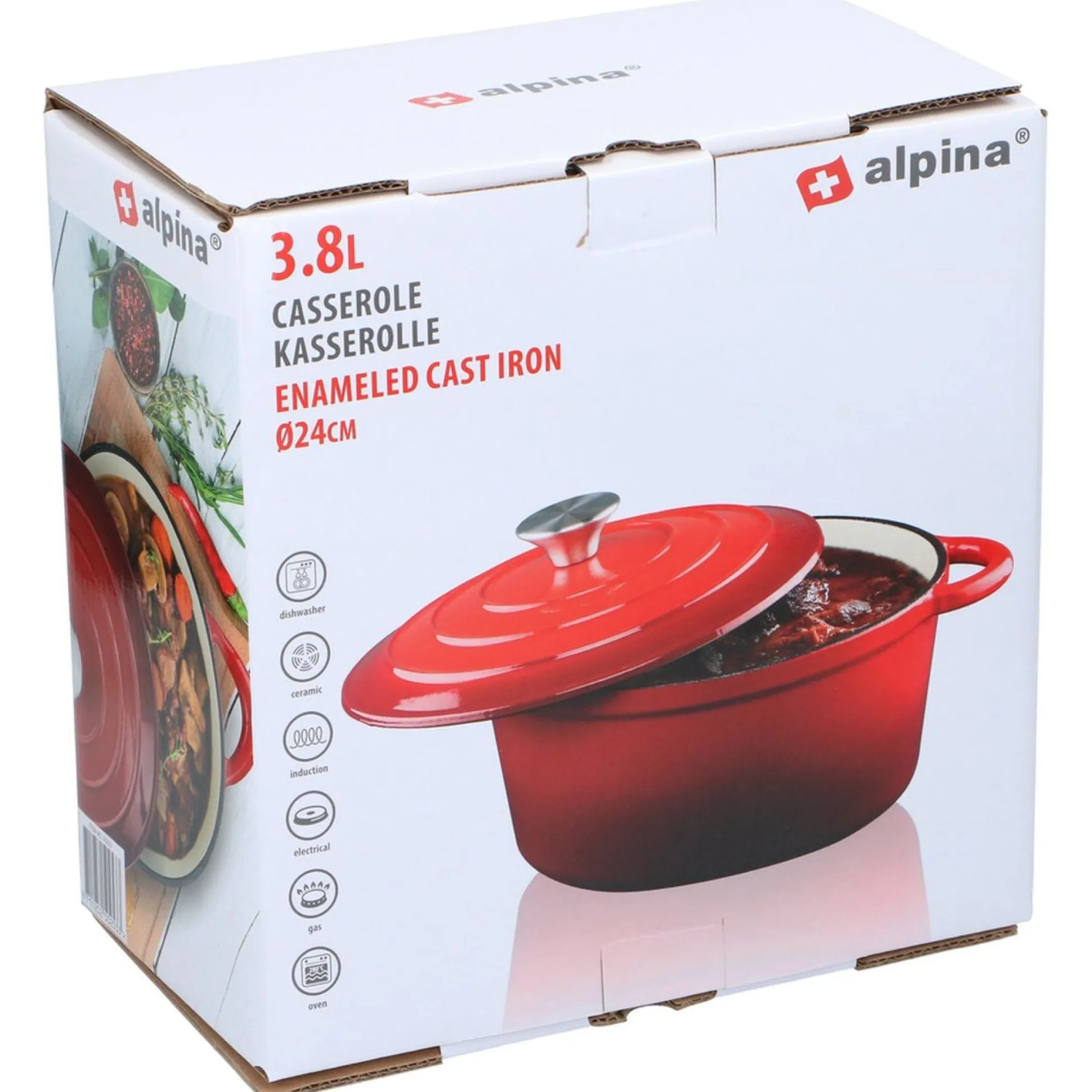 Braadpan gietijzer 24cm 3,8L Alpina