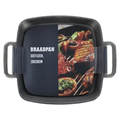 Braadpan gietijzer 28x28