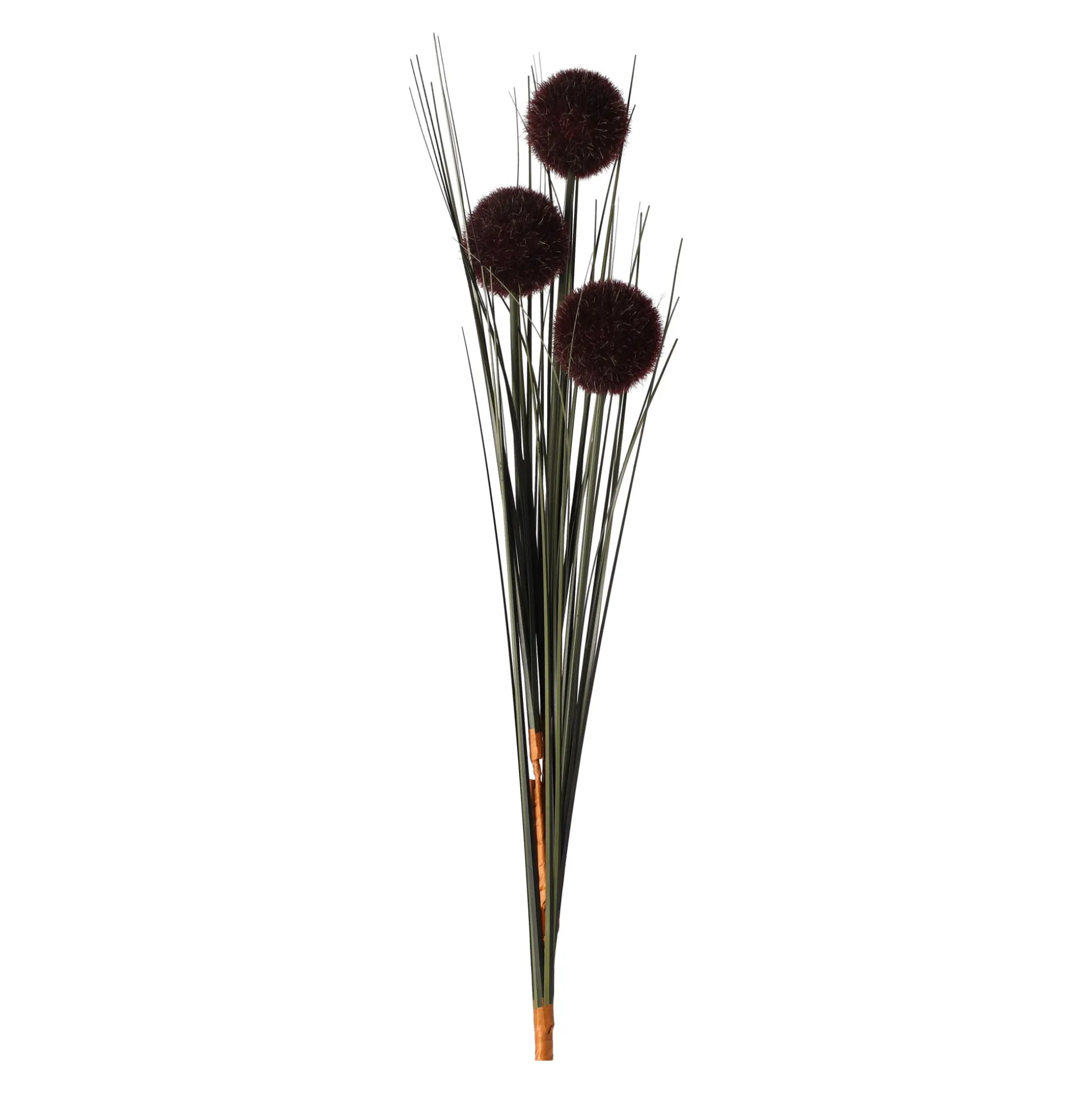 Bruine grasbundel met bol 98 cm