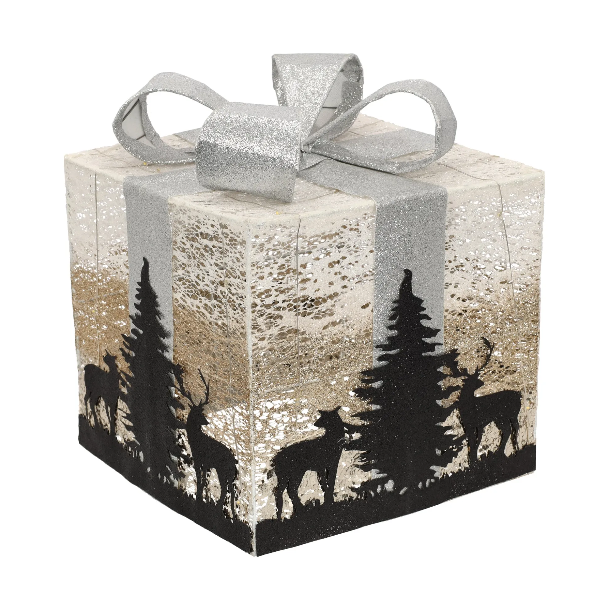 Cadeauset LED bomen rose zilver 3-delig